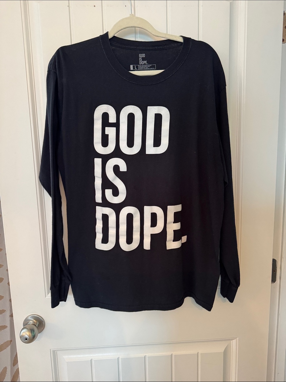 God Is Dope Long Sleeve Tee - Black - God Is Dope